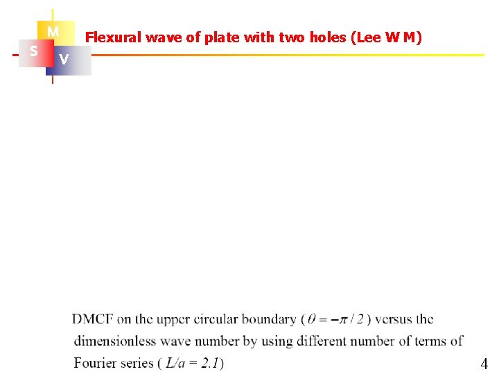 M S Flexural wave of plate with two holes (Lee W M) V 4