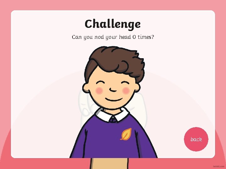 Challenge Can you nod your head 0 times? back 