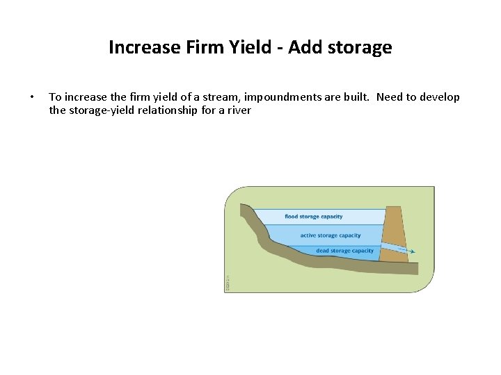 Increase Firm Yield - Add storage • To increase the firm yield of a