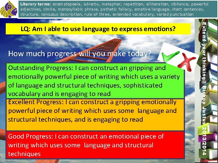 Literary onomatopoeia, metaphor, repetition, alliteration, sibilance, Literary terms: Techniques: Dramaticadverbs, irony, imagery, simile, metaphor,