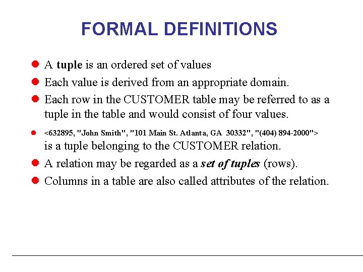 Chapter The Relational Data Model and Relational Database