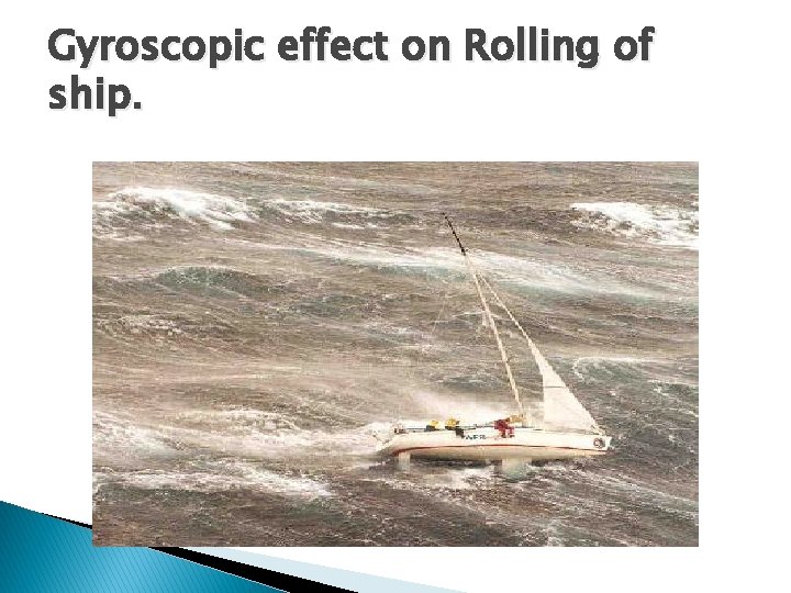 Gyroscopic effect on Rolling of ship. 