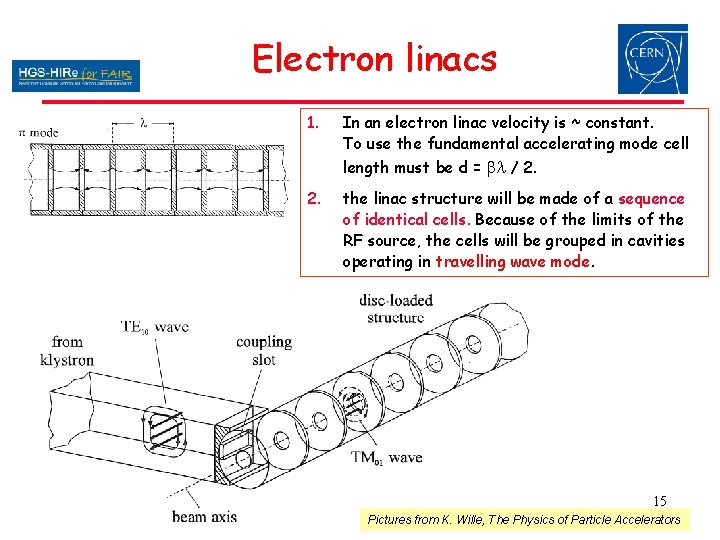 Electron linacs 1. In an electron linac velocity is ~ constant. To use the Electron linacs 1. In an electron linac velocity is ~ constant. To use the