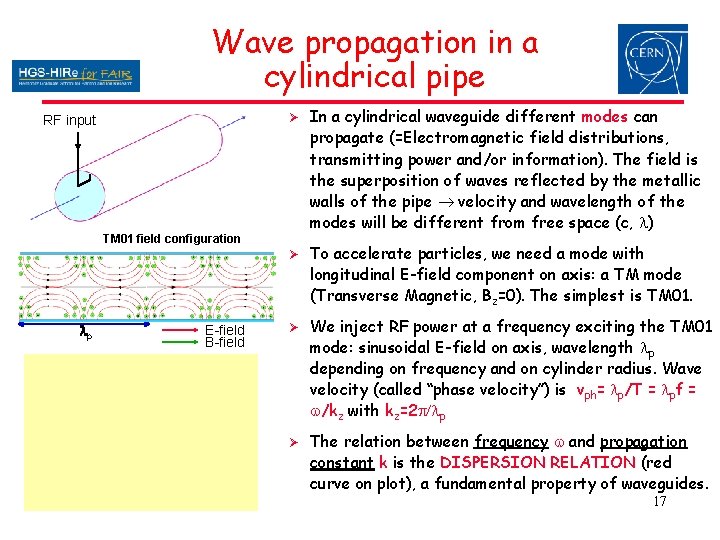 Wave propagation in a cylindrical pipe Ø RF input TM 01 field configuration Ø Wave propagation in a cylindrical pipe Ø RF input TM 01 field configuration Ø
