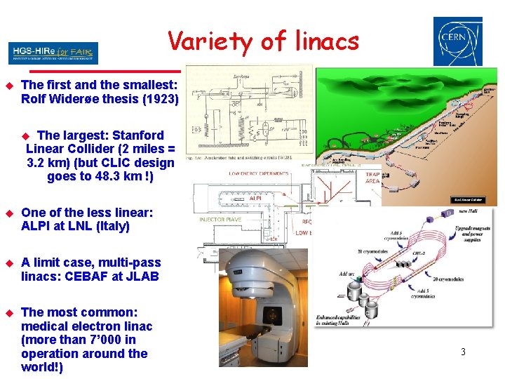 Variety of linacs u The first and the smallest: Rolf Widerøe thesis (1923) The Variety of linacs u The first and the smallest: Rolf Widerøe thesis (1923) The