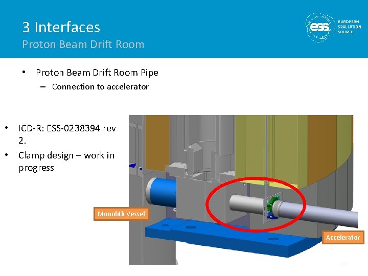 3 Interfaces Proton Beam Drift Room • Proton Beam Drift Room Pipe – Connection
