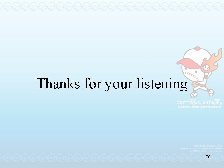 Thanks for your listening 25 