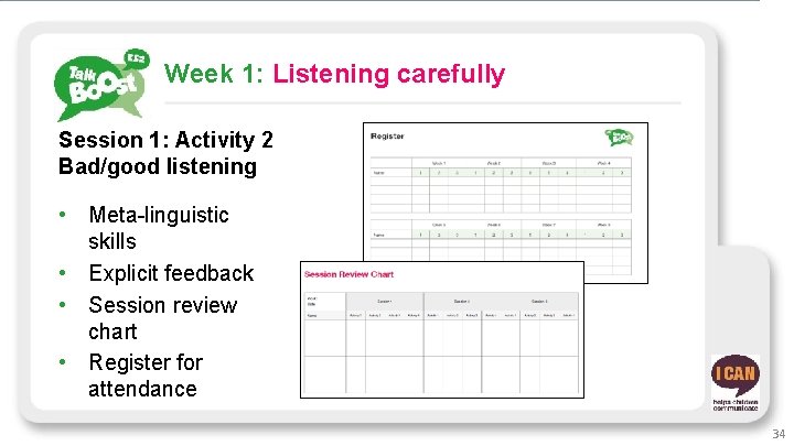 Week 1: Listening carefully Session 1: Activity 2 Bad/good listening • Meta-linguistic skills •