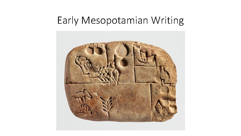 Early Mesopotamian Writing 