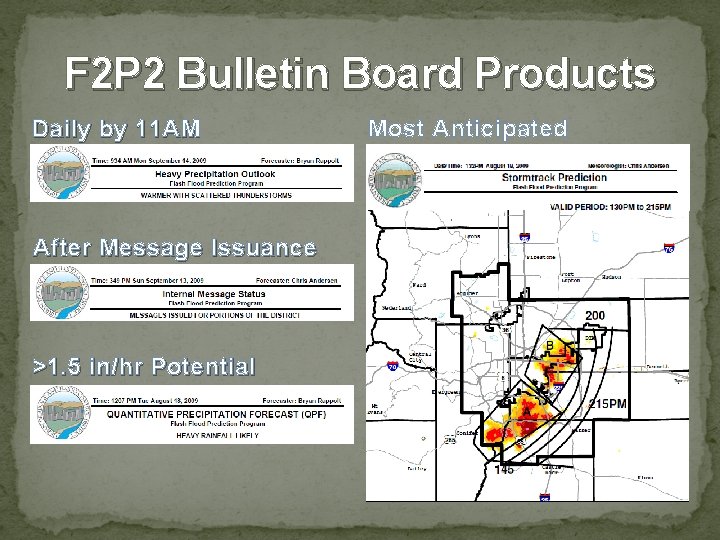 F 2 P 2 Bulletin Board Products Daily by 11 AM After Message Issuance