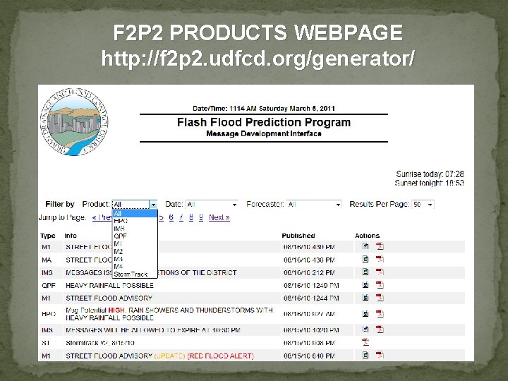 F 2 P 2 PRODUCTS WEBPAGE http: //f 2 p 2. udfcd. org/generator/ 