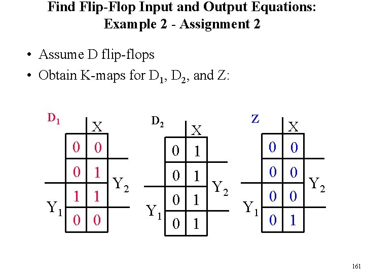 Find Flip-Flop Input and Output Equations: Example 2 - Assignment 2 • Assume D