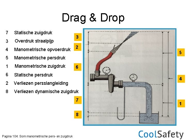 Drag & Drop 7 Statische zuigdruk 3 Overdruk straalpijp 4 Manometrische opvoerdruk 5 Manometrische Drag & Drop 7 Statische zuigdruk 3 Overdruk straalpijp 4 Manometrische opvoerdruk 5 Manometrische