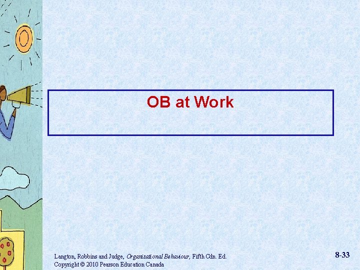 OB at Work Langton, Robbins and Judge, Organizational Behaviour, Fifth Cdn. Ed. Copyright ©