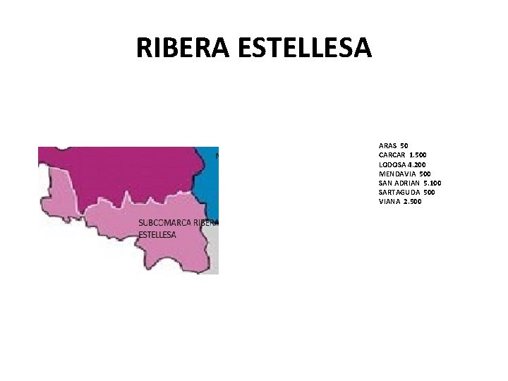 RIBERA ESTELLESA ARAS 50 CARCAR 1. 500 LODOSA 4. 200 MENDAVIA 500 SAN ADRIAN