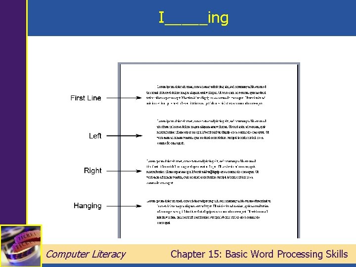 I_____ing Computer Literacy Chapter 15: Basic Word Processing Skills 