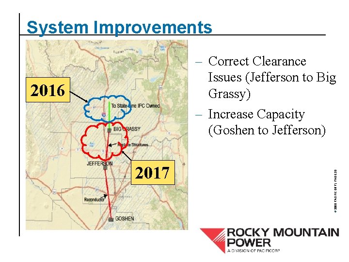 System Improvements 2016 2017 © 2000 PACIFICORP | PAGE 20 – Correct Clearance Issues