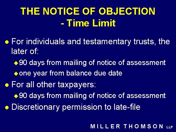 TAX ASSESSMENTS OBJECTIONS AND APPEALS Robert B