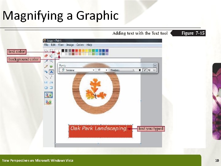 Magnifying a Graphic New Perspectives on Microsoft Windows Vista XP 10 