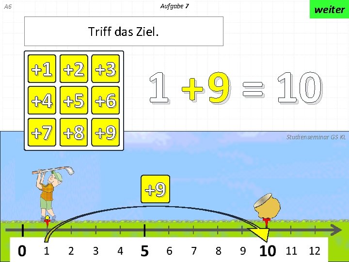 Aufgabe 7 weiter Triff das Ziel. +1 +4 +7 +2 +5 +8 +3 +6