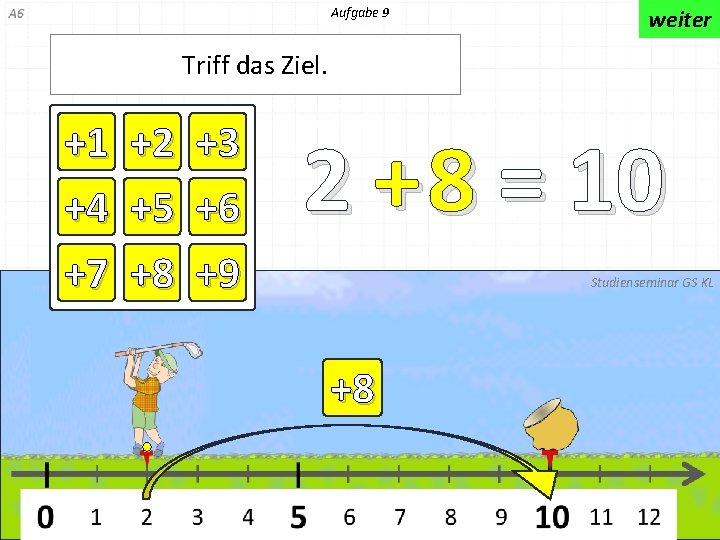 Aufgabe 9 weiter Triff das Ziel. +1 +4 +7 +2 +5 +8 +3 +6