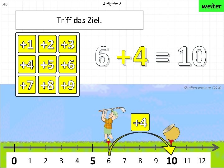 Aufgabe 2 weiter Triff das Ziel. +1 +4 +7 +2 +5 +8 +3 +6