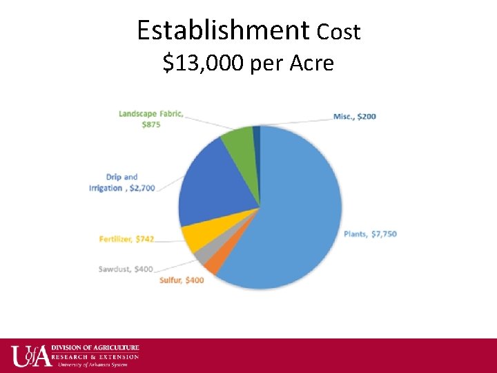 Establishment Cost $13, 000 per Acre 