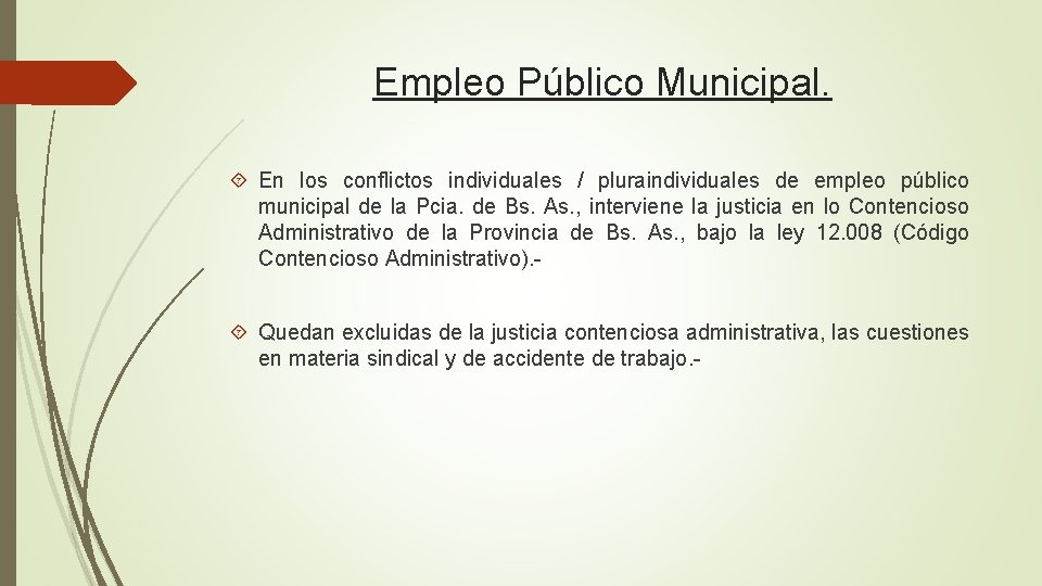 Empleo Público Municipal. En los conflictos individuales / pluraindividuales de empleo público municipal de