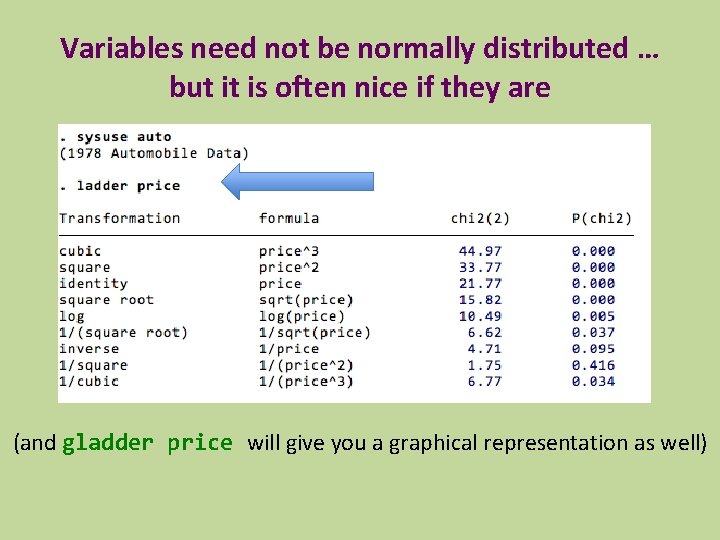 Variables need not be normally distributed … but it is often nice if they