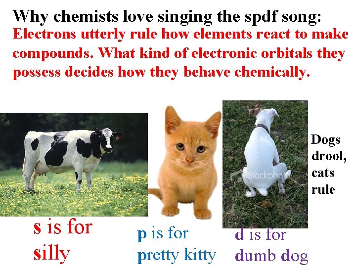 Why chemists love singing the spdf song: Electrons utterly rule how elements react to