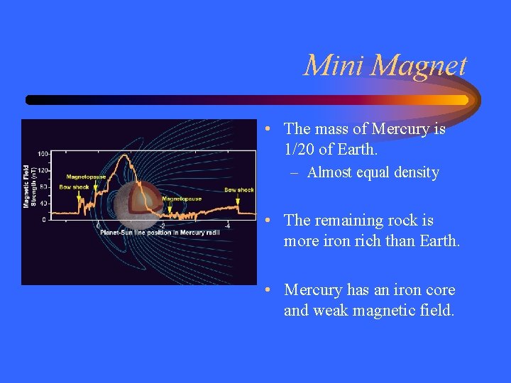 Mini Magnet • The mass of Mercury is 1/20 of Earth. – Almost equal