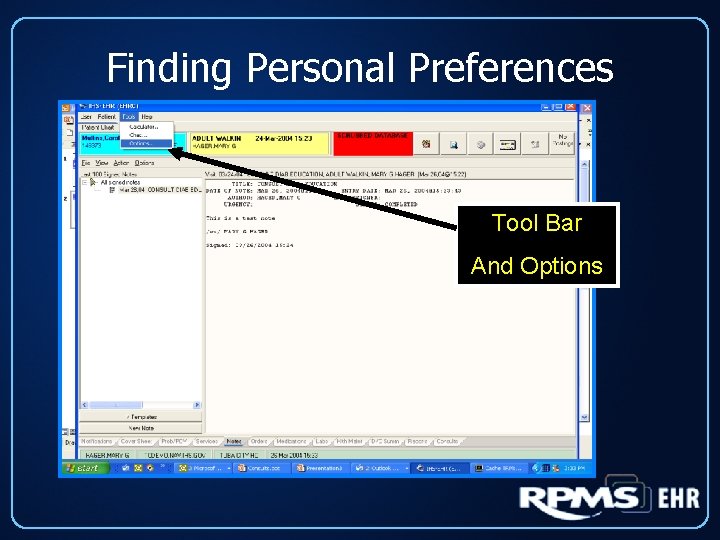 Finding Personal Preferences Tool Bar And Options 