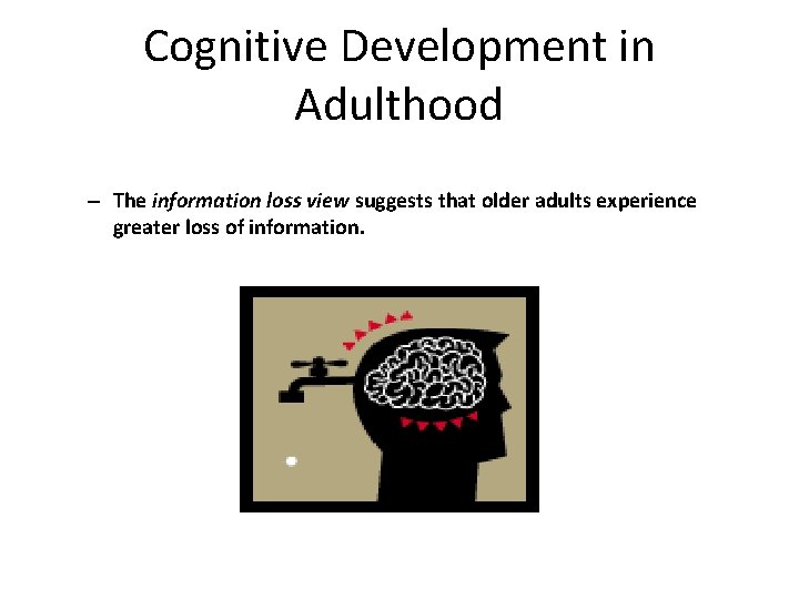 Cognitive Development in Adulthood – The information loss view suggests that older adults experience