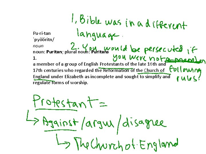 Pu·ri·tan ˈpyo oritn/ noun: Puritan; plural noun: Puritans 1. a member of a group