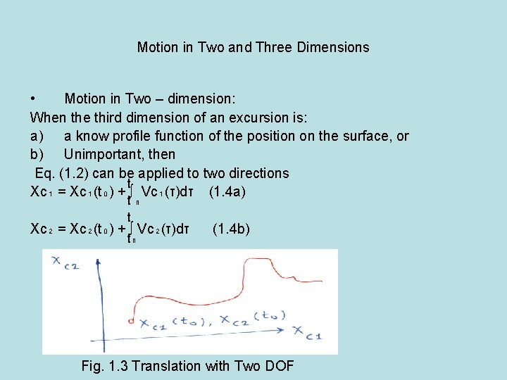 Motion in Two and Three Dimensions • Motion in Two – dimension: When the