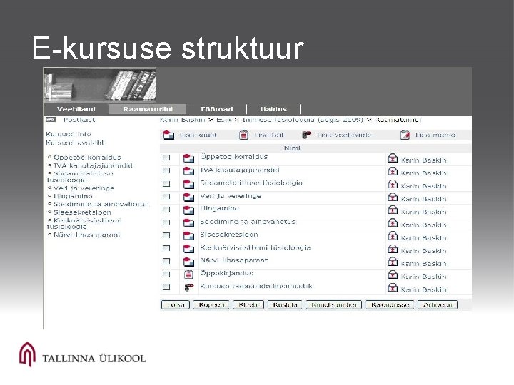 E-kursuse struktuur 