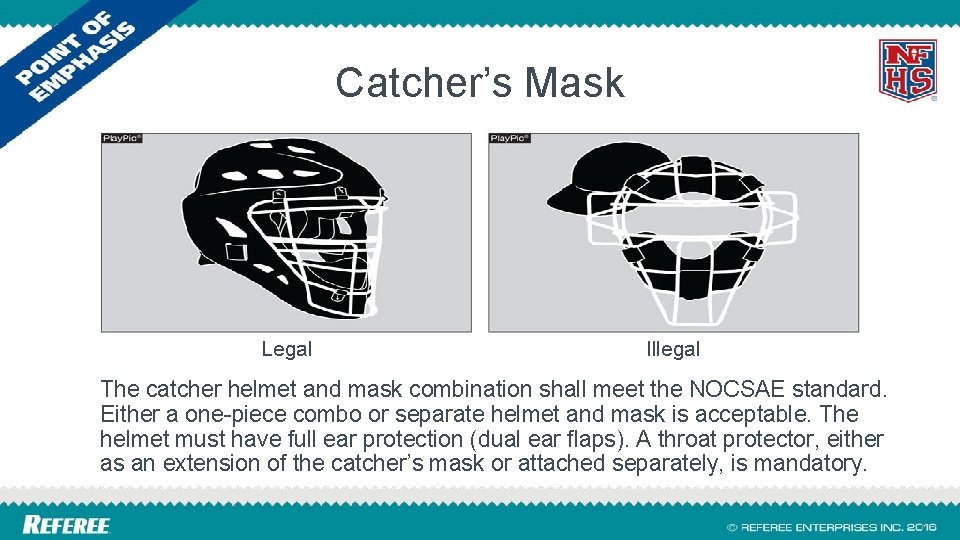 Catcher’s Mask National Federation of State High School Associations Legal Illegal Take Part. Get