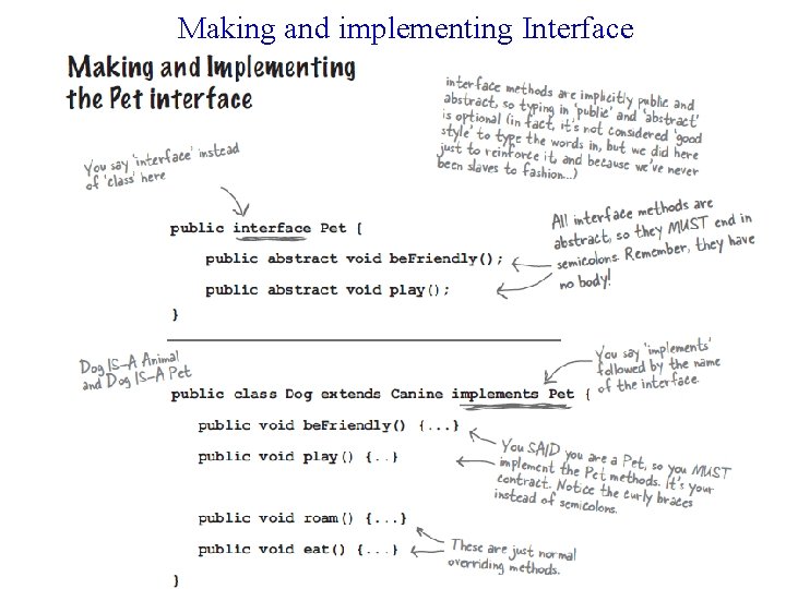 Making and implementing Interface 