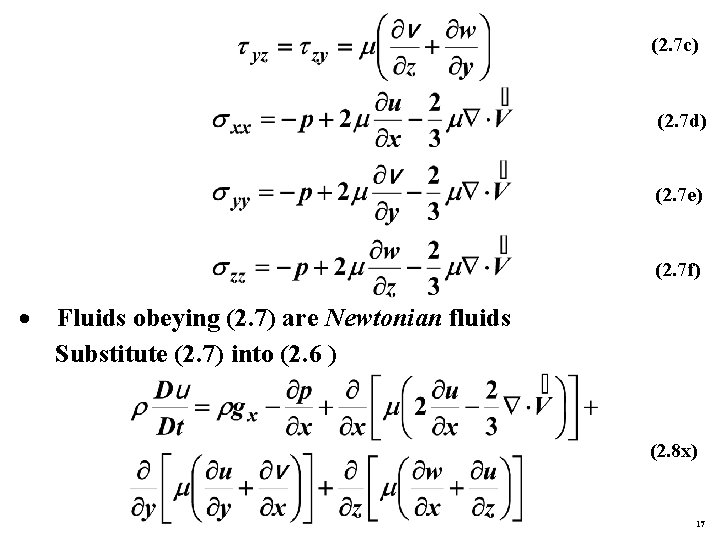 (2. 7 c) (2. 7 d) (2. 7 e) (2. 7 f) · Fluids