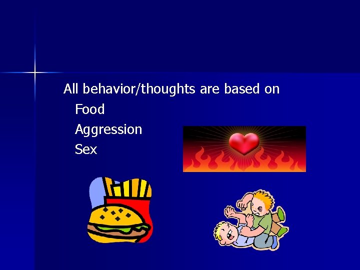 All behavior/thoughts are based on Food Aggression Sex 