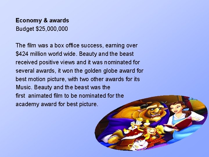 Economy & awards Budget $25, 000 The film was a box office success, earning