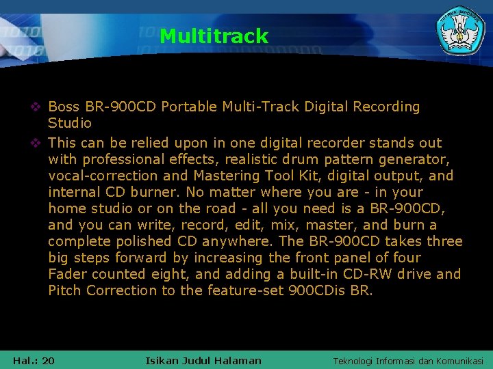 Multitrack v Boss BR-900 CD Portable Multi-Track Digital Recording Studio v This can be