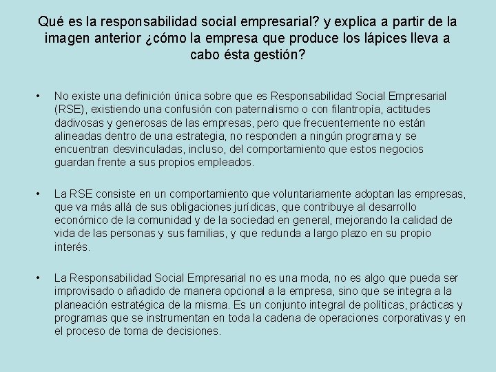 Qué es la responsabilidad social empresarial? y explica a partir de la imagen anterior