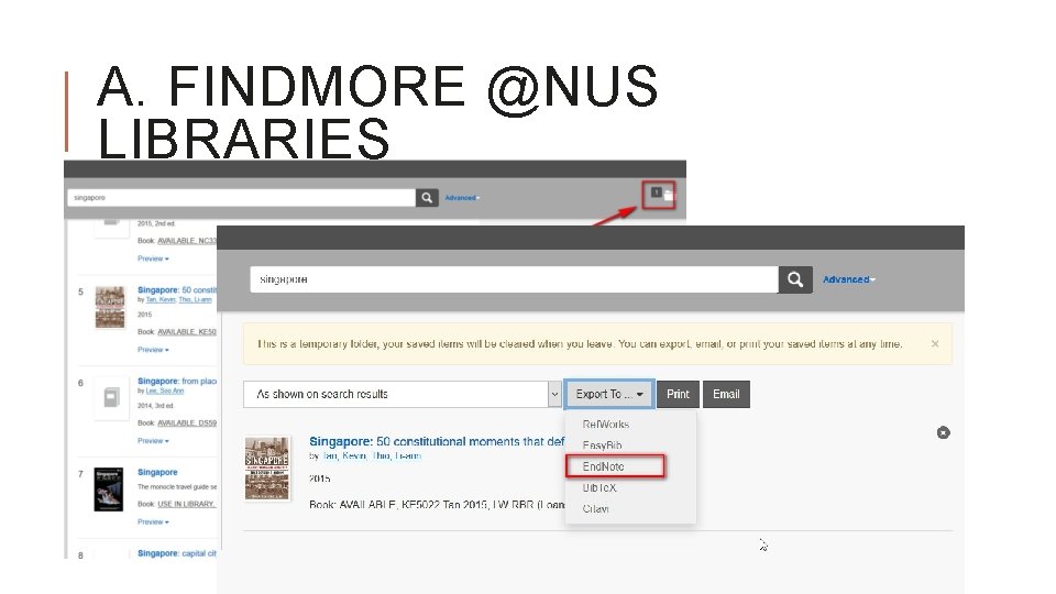 A. FINDMORE @NUS LIBRARIES 