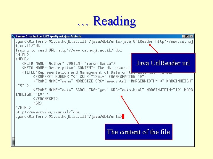… Reading Java Url. Reader url The content of the file 