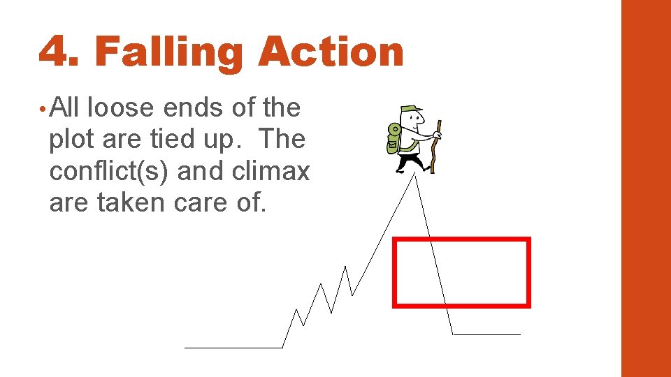 4. Falling Action • All loose ends of the plot are tied up. The