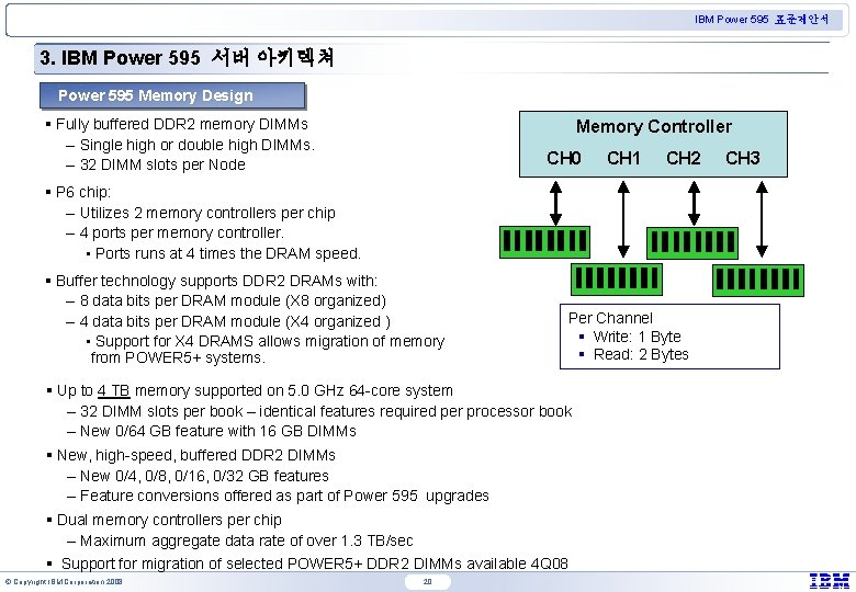 IBM Power 595 표준제안서 3. IBM Power 595 서버 아키텍쳐 Power 595 Memory Design