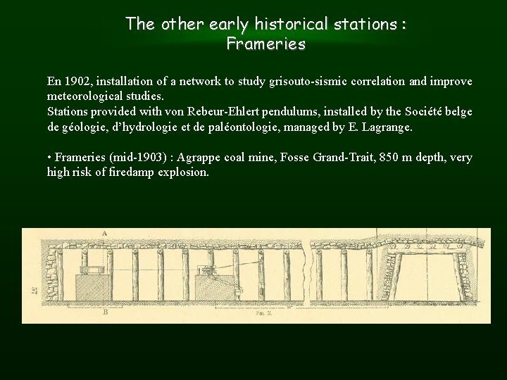 The other early historical stations : Frameries En 1902, installation of a network to