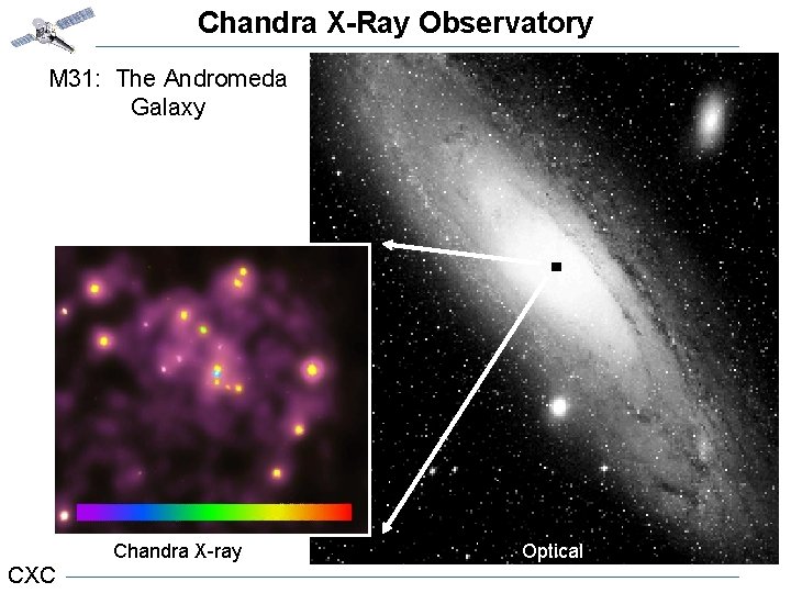 Chandra X-Ray Observatory M 31: The Andromeda Galaxy Chandra X-ray CXC M 31 Optical