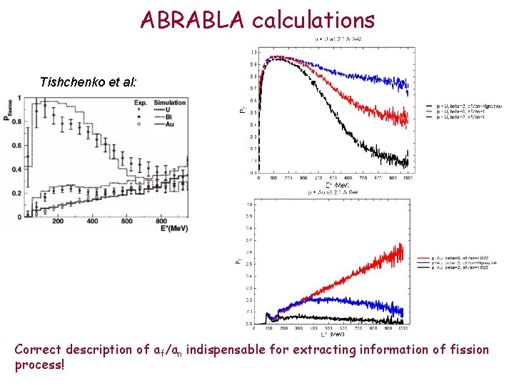 ABRABLA calculations Tishchenko et al: Correct description of af/an indispensable for extracting information of